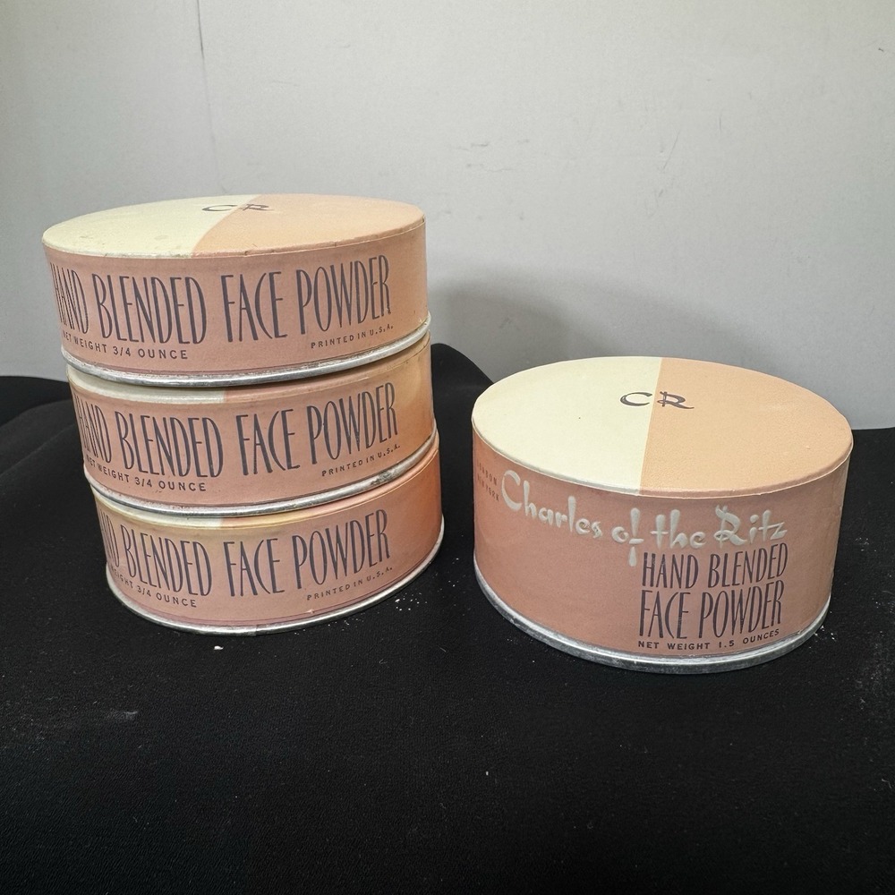 Vintage Lot Of 4 "Charles of the Ritz" Hand Blended Face Powder 3.75 Total Oz